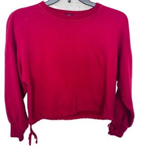 Gap Sweater Long Sleeve Cropped Red Color Petite Sz S